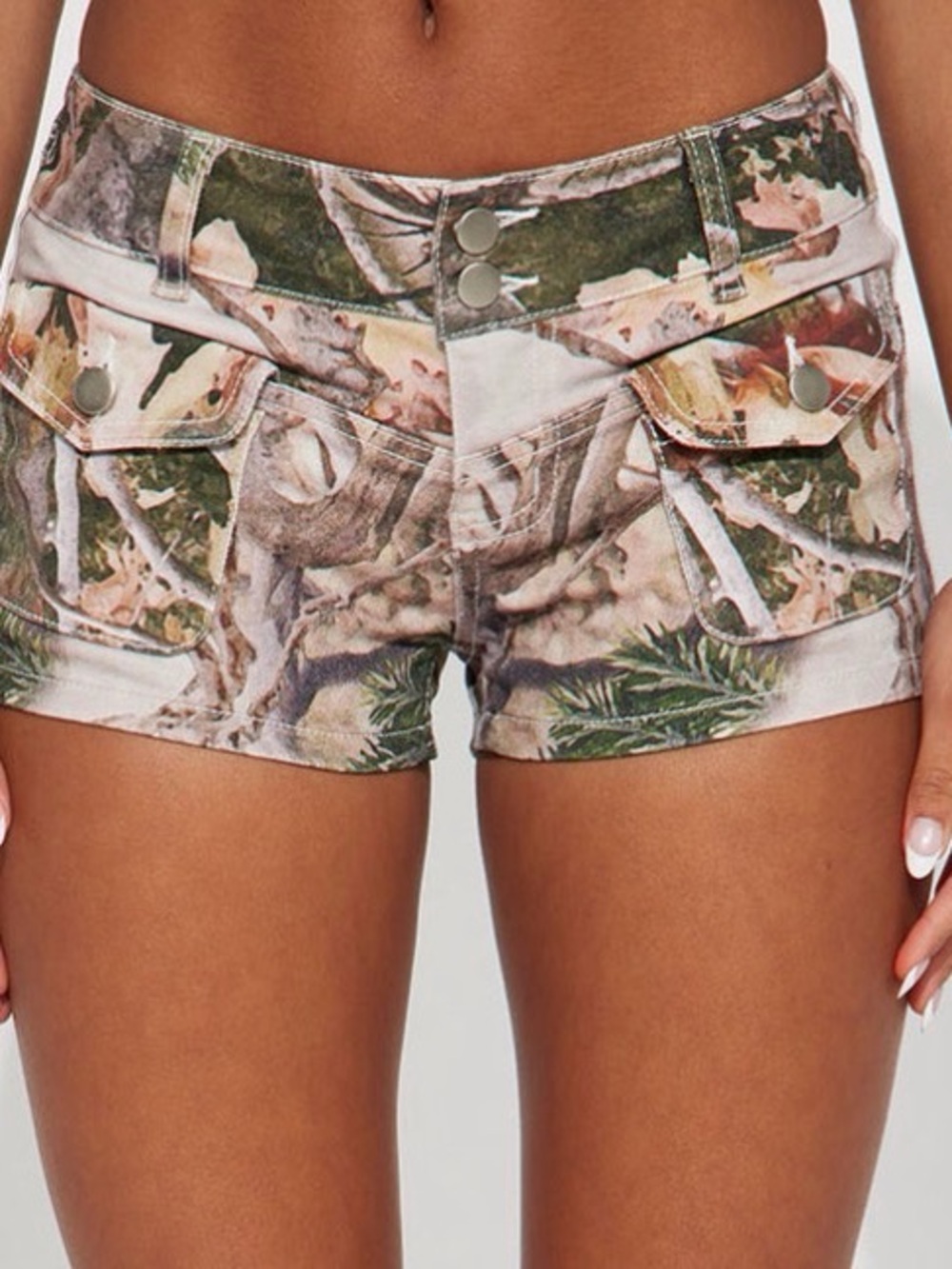 Camo Print Low-Rise Women’s Shorts